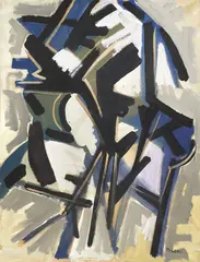 Umberto Milani, Composizione, 1959, oil and tempera on cardboard