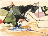 Mes entours by Eugène de Kermadec, 1959, watercolour on paper, offered Feb 2024