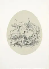 Senza titolo by Fabrizio Clerici, lithograph, offered Feb 2024