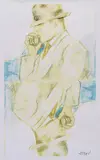 Alberto Sughi, Senza titolo, mixed media on paper