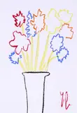 Roberto Barni, Fiori, 2007, pastelli on card