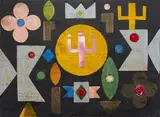 Philip John Martin, Lords of the Coming Light, 1962, collage and mixed media on card