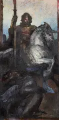 Raffaele De Rosa, San Giorgio e il drago, oil on panel