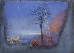 Claudio Cargiolli, Pensiero leggero, mixed media on card