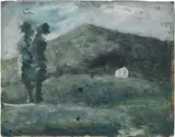 Mario Sironi, Paesaggio con alberi e casa