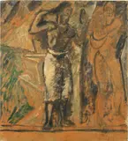Ardengo Soffici, Bagnanti, 1911, oil and tempera on cardboard applicato on cardboard