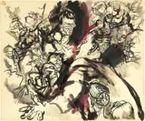 Renato Guttuso, Bozzetto per «Comizio», 1962, ink and tempera on paper intelata