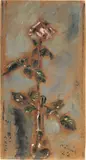 Filippo de Pisis, Rosa, 1947, oil on faesite