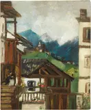Filippo de Pisis, Paesaggio cadorino, 1927, oil on canvas