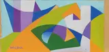 Giacomo Balla, Linee forza di paesaggio - studio, 1918, tempera on cardboard