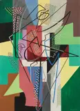 Gino Severini, Danseuse rose, 1958, oil on canvas