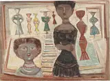 Massimo Campigli, Nove figure, 1956, oil on canvas