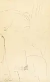 Amedeo Modigliani, Le peintre Diriks et une femme, 1918, pencil on paper applicata on card