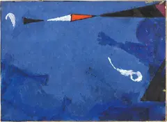 Osvaldo Licini, Cielo senza luna (Notte), 1957, oil on paper applicata on canvas