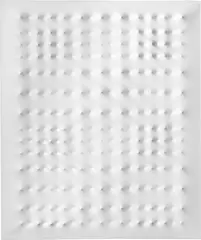 Superficie bianca by Enrico Castellani, 1981, acrylic on canvas, offered Dec 2023