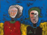 Senza titolo by Tano Festa, 1986, acrylic on canvas, offered Dec 2023