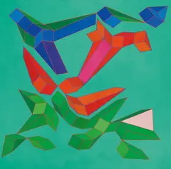 Il trionfo dell'inganno by Achille Perilli, 1997, mixed media on canvas, offered Dec 2023