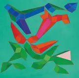 Achille Perilli, Il trionfo dell'inganno, 1997, mixed media on canvas