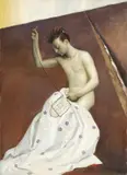 Lino Frongia, Lui ricama, 2007, oil on canvas