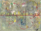 Marzia Bollani, Fil Rouge Collection, 2022, mixed media and collage on canvas