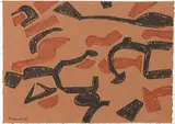 Rosso nero by Carla Accardi, 1996, tempera on paper applicata on canvas, offered Dec 2023