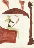 Mimmo Paladino, Senza titolo, 1990, mixed media and collage on paper