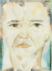 Ritratto di Aldo Busi by Francesco Clemente, 2001, watercolour on card, offered Dec 2023