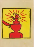 Senza titolo by Keith Haring, 1985, mixed media on paper, offered Dec 2023