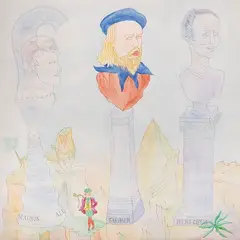 Luigi Ontani, Evasi di identità, 1982, watercolour and ink on paper applicata on canvas