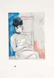 Franco Gentilini, Due grafiche a soggetto «Nudo femminile», etching and acquatinta