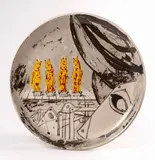 Giorgio de Chirico, Lo spettacolo, Piatto in ceramica dipinta