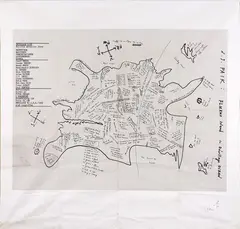 Fluxus Island in Décollage Ocean by Nam June Paik, 1989, screenprint on canvas, offered Dec 2023