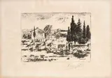 Ardengo Soffici, Paesaggio di Poggio a Caiano, 1960, lithograph