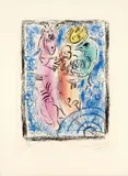 Marc Chagall, Le Piège, Couverture de «Derrière le Miroir» n. 132, 1962, lithograph a colori