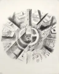 Robert Delaunay, Place de l'Étoile (Arc de Triomphe), 1926, lithograph