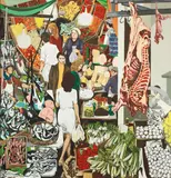 Renato Guttuso, Vucciria, screenprint on canvas
