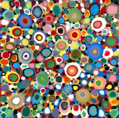 Coriandoli... a fine giugno by Davide Nido, resina and acrylic on canvas, offered Dec 2023