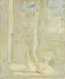 Francesco De Rocchi, Nudo, 1952, oil on canvas board