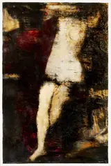 Franco Sarnari, Cancellazione (da Tiziano), 1996, mixed media on paper applicata on canvas