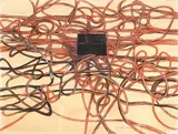 Roberto Barni, Senza titolo, 1970, mixed media on card