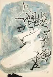 Il vento fra le canne by Luciano Minguzzi, mixed media on paper, offered Dec 2023