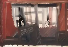 Sergio Romiti, Composizione, 1970, tempera on paper applicata on canvas