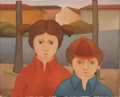 Roberto Masi, Bambini, oil on canvas