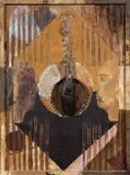 Bruno Ceccobelli, Nei silenzi del pensiero, 1997, mixed media and assemblaggio on panel