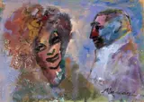 La contessa by Mino Maccari, oil on panel, offered Dec 2023