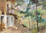 Toni Piccolotto, Cascina, oil on compensato