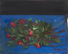Mario Mafai, Rose rosse, 1959, oil on canvas
