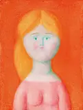 Antonio Bueno, Bambina, 1976, oil on faesite