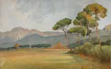 Oreste Paltrinieri, Paesaggio, oil on canvas