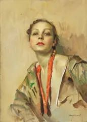Giuseppe Amisani, Figura femminile, oil on compensato